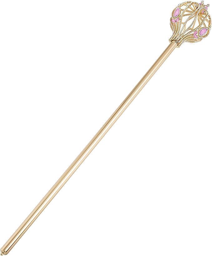 Royal Cross Christmas scepter Magic Party wand pageant Costume Accessory. (Gold-pink)