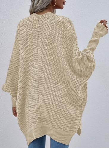 Image of Dokotoo Women's 2026 Fashion Casual Oversized Open Front Batwing Long Sleeve Chunky Knit Cardigans Sweaters Outerwear Coats