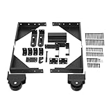 Lfhelper Sliding Gate Kit Deck Hardware Kit, Outdoor Gate for Deck Fence Driveway, Rust Resistant Powder Coated Steel