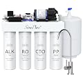 SimPure Alkaline Reverse Osmosis Water Filter, Mineral Reverse Osmosis System 8 Stage, NSF/ANSI 58 Certified, Under Sink RO Water Filtration System 100 GPD with Tank, Build in Pump, Reduce PFAS