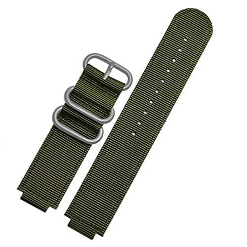 Bracelet nylon 24x16mm vert pour montre Timex T2N721 T2N720 TW2T3600