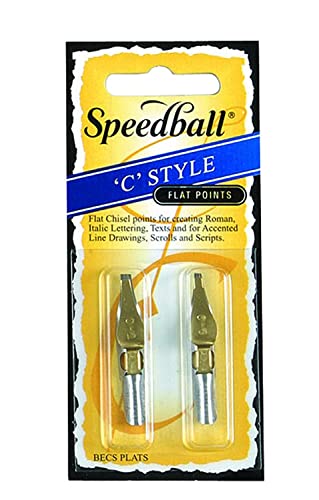 Speedball 31023 Flat Lettering & Drawing 'C' Style Pen Nibs, C2/C3