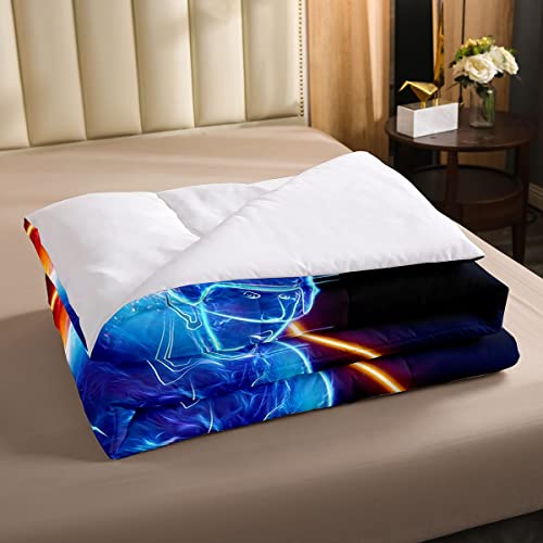 Erosebridal Hockey Comforter 2Pcs Kids Boys Teens Twin Size Burning Hockey Puck Ball Decor Winter Sport Game Duvet Set