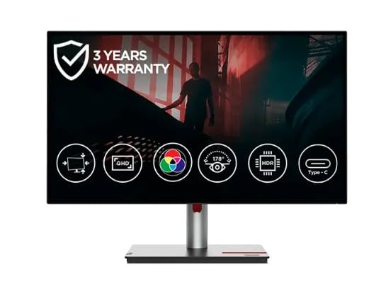Lenovo ThinkVision P27h-30 27 inches QHD Monitor | 2560×1440 Resolution | IPS | 60Hz Refresh | 6ms | WLED Backlight | HDR10 |HDMI,DP, USB-C| tilt, Lift, Pivot, Swivel Function | Eyesafe | Raven Black