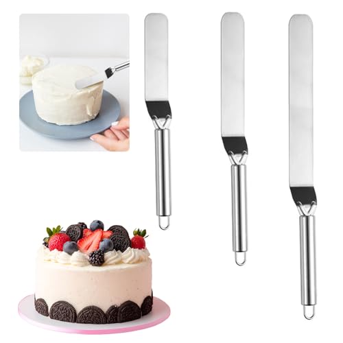 LINGJIA 3 Piezas Espatula Cocina Acero Inoxidable, Pasteleria, Reposteria Utensilios,...