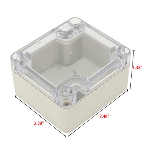Uxcell 2.48"X2.28"X1.38"(63Mmx58Mmx35Mm) Abs Junction Box Universal Electric Project Enclosure Clear #TOP4