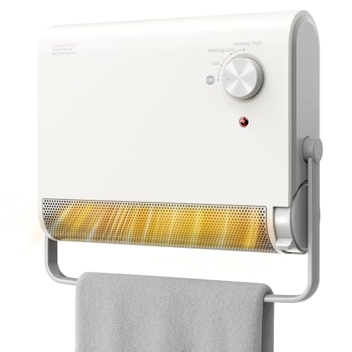 Image of EasyAcc Electric Heaters for Indoor Use, 1200W PTC Fast Heating Energy Efficient Panel Wall Heaters, 30 Oscillation, 3 Modes, Easy 2-Min Install, Plug in Space Heater for Bathroom Bedroom Office