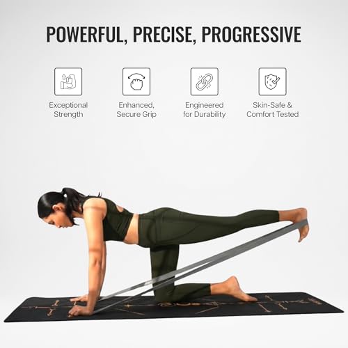 Image of Wiselife Professional Latex Resistance Thera Band (Heavy Resistance) | 48x4 inch | 100% Natural | for Warm-Up, Stretching, Cardio, Strength Training, Home Fitness, Exercise, Gym Workout & Yoga (Grey)
