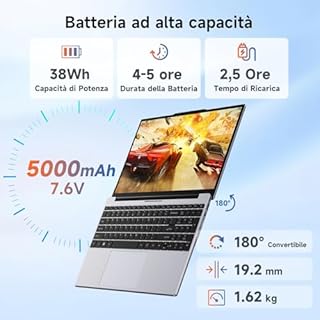 BMAX PC Portatile 15,6 Pollici N95 CPU (Fino a 3,4GHz) 512GB SSD 12GB LPDDR5 Computer Portatile Espandi a 1TB Win 11 Pro Notebook, USB3.2x2, BT5.0, IPS FHD Laptop WiFi5 con Film per Tastiera Italiana