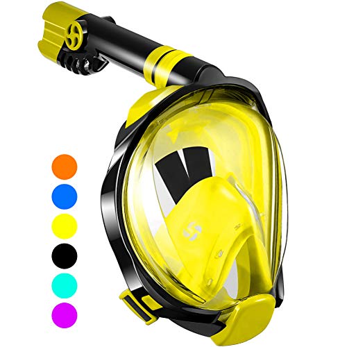 WSTOO Full Face Snorkel Mask,Advanced Safety Breathing System Allows You to Breathe More