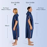 Pameil Badeponcho Damen& Herren,Poncho Handtuch,Mikrofaser-Surf Poncho, Badeponcho Handtuch, aus Mikrofaser auch als Umkleidehilfe Strand (Medium)