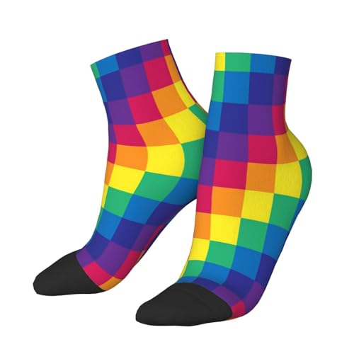 Men Women Gay Pride Ankle Socks Quarter Athletic Socks