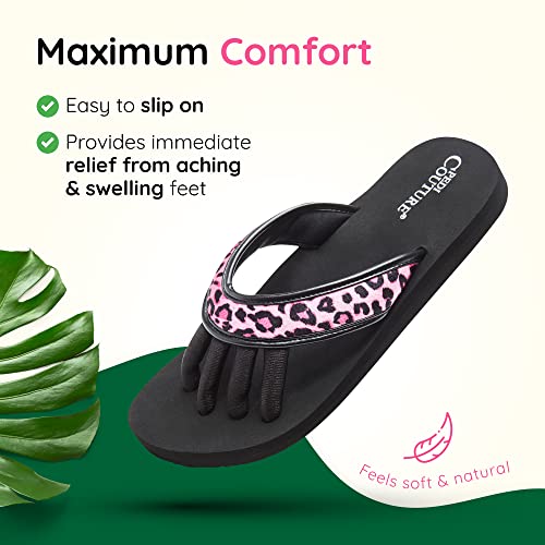 Image of Pedi Couture Pedicure Sandals with Built In Toe Separators for Women - Comfortable Spa Style Flip Flops for Home, Salon, Yoga & Gym Use