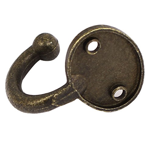 Image of Aexit Wardrobe Bookcase Nails, Screws & Fasteners Alloy Wall Mounted Single Hook Hanger Bronze Picture Hangers Tone 5pcs