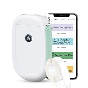 iEager L11 Portable Label Maker Machine, Wireless Mini Label Printer, White-Green Thermal High Speed Printing Machine…