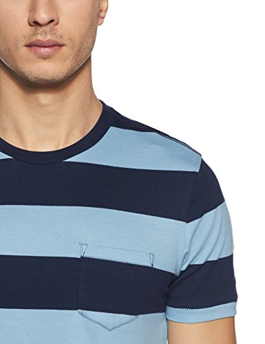 Image of GAP Essential Short Sleeve Rugby Stripe Crewneck Pocket T-Shirt For Men's