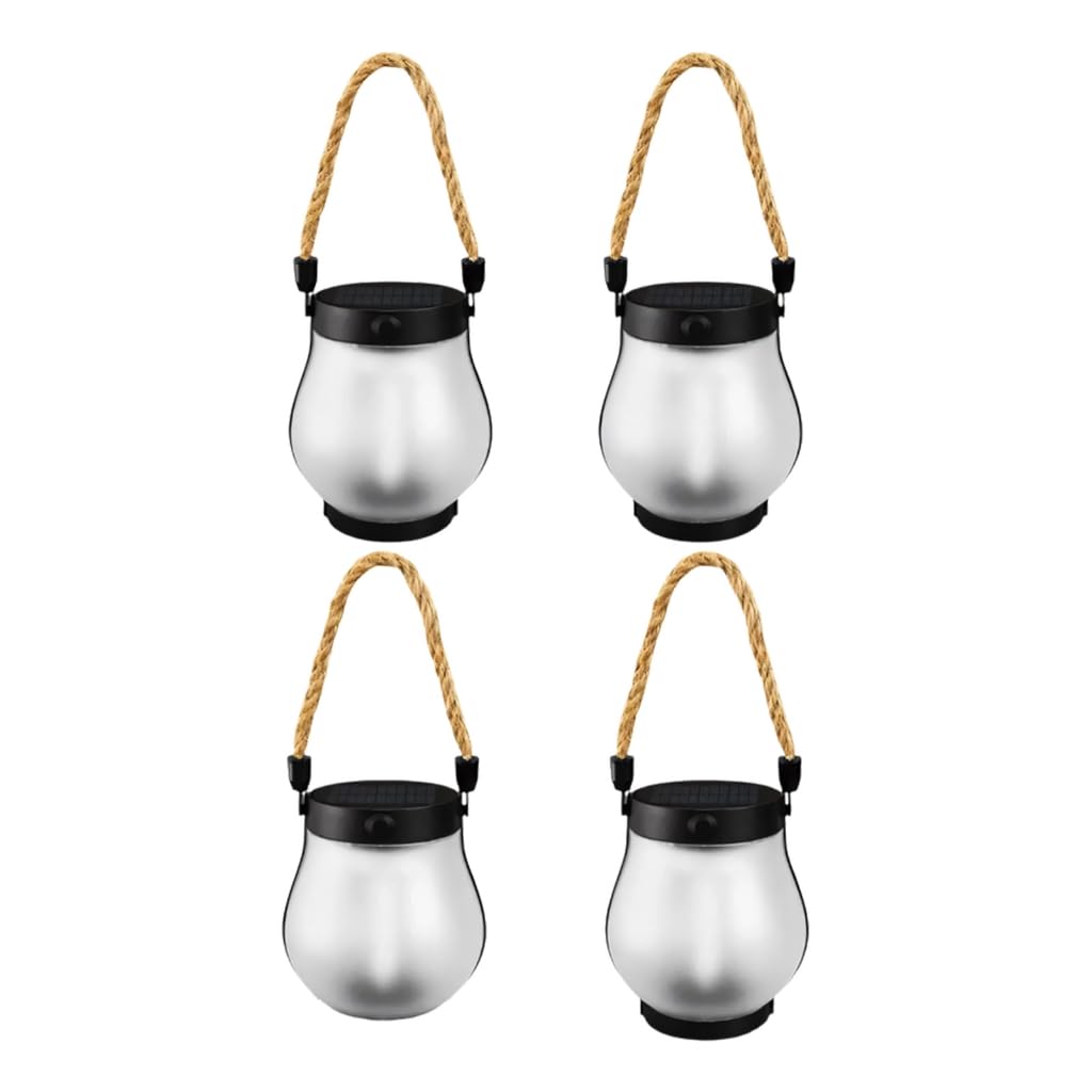 Lot de 4 lampes à énergie solaire flammées parfaites pour l'éclairage du porche