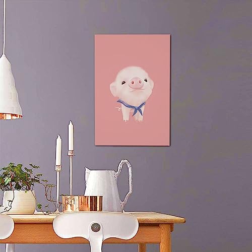 Impression sur toile de cochon rose moderne pour decoration murale - 5