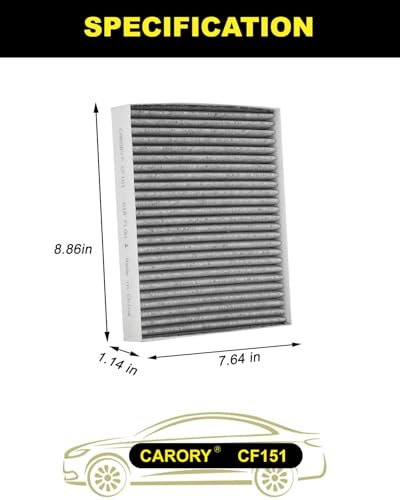 Image of CARORY Cabin Air Filter w /Activated Carbon for Hyundai Sonata Gas (2015-2019) for Non-Hybrid Engines, Kia Cadenza (2017-2020), OE# 97133-C2000, C2H79-AP000, 97133-C1000, CF12151, CF151