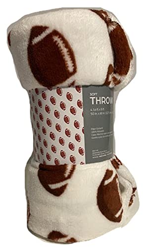 Miniatura 3 de BBO JustHome Fun Print - Manta de forro polar suave, acogedora y ligera, de 50 x 60 pulgadas (fútbol)