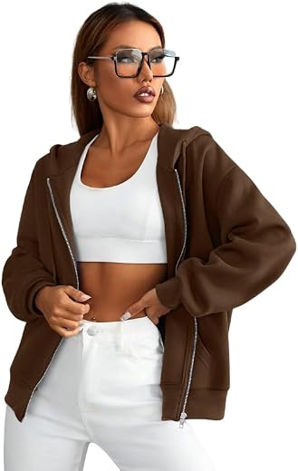 Imsa Moda Women’s Polycotton Fleece Plain Full-Zip Hooded Winter Jacket | Casual Hoodie with Kangaroo Pocket | Comfortable...