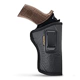 Houston Gun Holsters IWB Revolver Holster by - ECO Leather Concealed Carry Soft Suede Interior for Maximum Protection Rhino Rev 40DS, 357 MAG/4'' BBL, Black (CHP-61R4-RH)