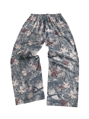 COZYEASE Men's Vintage Graphic Elastic Waist Pants Elastic Waist Camo Print Long Trousers Streetwear