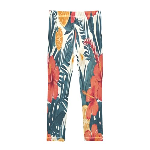Toddler Girls Leggings Printed Yoga Pants Leggings Lemon Red Flower for Kids2