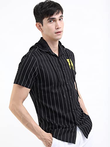 Image of Ketch Men Cotton Slim Fit Striped Half Sleeve Shirt