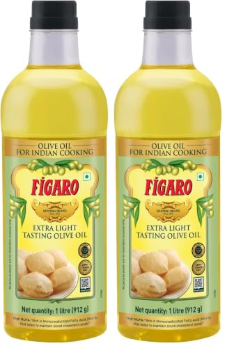 Image of Figaro Extra Light Tasting Olive Oil- Ideal for All Indian Cooking- Suitable for Deep Frying- Imported from Spain- 1L (Pack of 2)