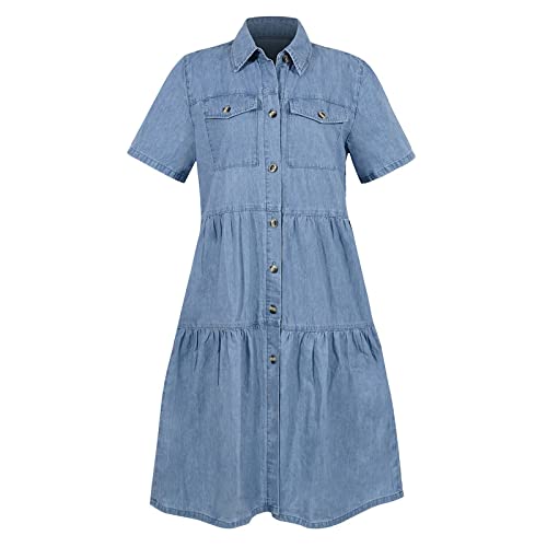 Jupe de table et robe en jean pour dames avec manches courtes amples