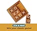 BSIRI Tic Tac Toe for Kids and Adults Coffee Table Living Room Decor and Desk Decor Family Games Night Classic Board Games Wood Rustic for Families Size 4 Inch