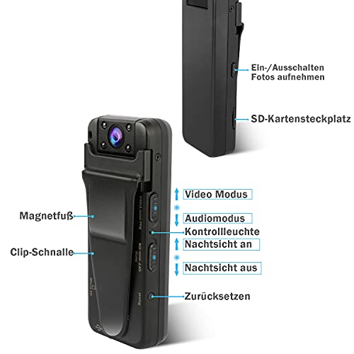 QZT Kleine Kamera ohne WLAN, HD Mini Micro Kamera Aufnahmegerät mit Bewegungserkennung Nachtsicht 32G SD Karte USB… – Bild 3