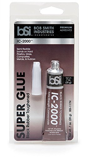 Bob Smith Industries BSI-117H Black IC-2000 Rubber Toughened Super Glue, 20g