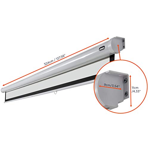 celexon Economy Rollo-Leinwand 140 | 305x172 cm 16:9 | manuell ausziehbare 4K, Full-HD Beamerleinwand f&uuml;r Projektionen im Heimkino & B&uuml;ro | Wand- & Deckenmontage/zum Aufh&auml;ngen