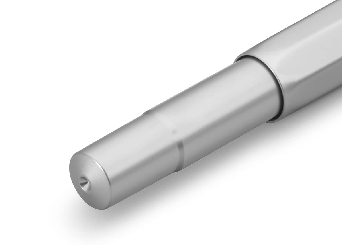 Kaweco AL Sport - Penna a sfera in gel color argento, con penna roller da 0,7 mm, per mancini e destrorsi, design classico, con sfera in ceramica, 13,5 cm