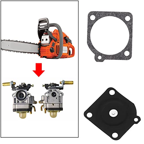 Be In Your Mind 2 Sets Carburetor Diaphragm Repair Rebuild Kit Compatible with Husqvarna 40 45 49 51 55 H55 H51 240R 245R Chainsaw & Trimmer Carburetors Zama RB-45 - Image 2