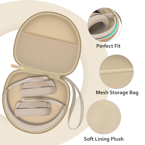 Image of Headphone Headset Case for BERIBES /TOZO /JLab /KVIDIO /Beats /Soundcore Anker /JBL Noise Cancelling Over-Ear Foldable Headphones, Khaki