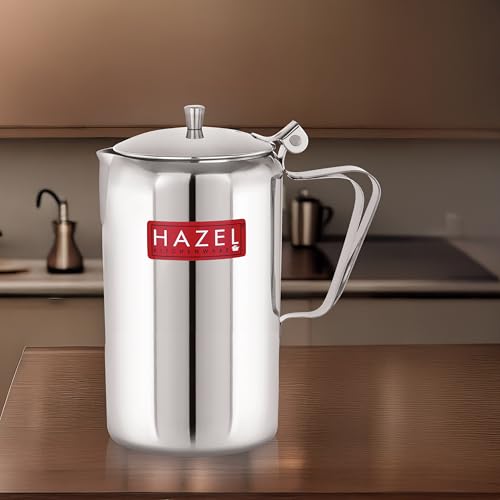 Image of HAZEL Stainless Steel Water Jug - 1800 ml Pitcher Jar for Dining Table | Steel Jug for Water & Milk Pourer