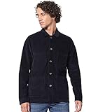 Motif : uni Celio Veste pour homme en coton uni coupe classique, Bleu marine, 40