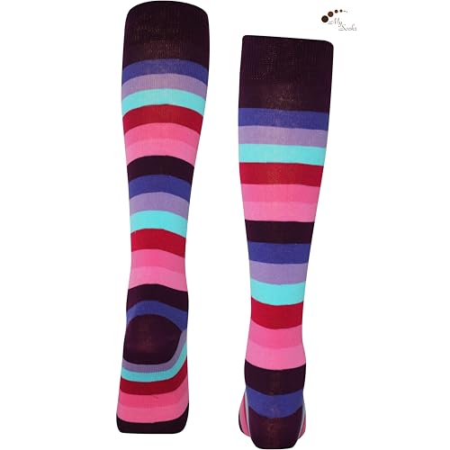 Image of Mysocks Unisex Extra Fine Combed Cotton Knee High Socks, Hand Linked Toe, Soft Latex Band