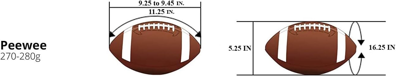 Grip Zone 8.5 inch Pee Wee Football -Traditional, Black, Brown, Kids Perfect gripping Footballs By: Saturnian I P.E Supplier