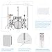 Drum Shield, Converts to 2ftx6ft. Full-Length Stainless Steel Hinges. Drum Cage for Home, Church, Practice & Performances.(4 panels with deflectors)