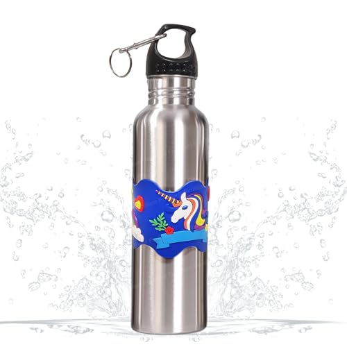 Image of FunBlast Stainless Steel Water Bottles for Kids - Leak Proof Water Bottle, School Water Bottle for Boys, Traveling Water Bottle, Unicorn Waters Bottle for Kids & Adult - 1000 ML