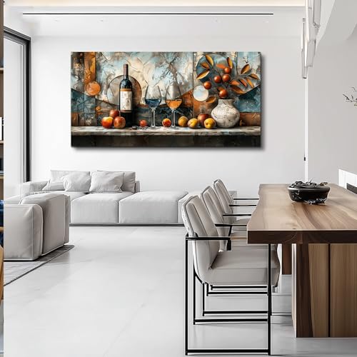 XIGUANGART Large Wall Art, Wine Pictures Wall Decor, Dining Room Wall Art, Fruit Still Life Canvas Prints, Modern Kitchen Decor Artwork, Rustic Big Paintings for Living Room Farmhouse Home Bar 24"x48" by XIGUANGART - Used condition - Image 8