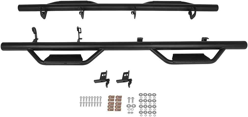 ROADFAR Running Boards Compatible with 2007-2017 for GMC Sierra Crew Cab 3 Nerf Bars Running Boards Side Steps Aluminum Alloy and ABS Plastic Side Step Bars Rock Sliders Step Bars