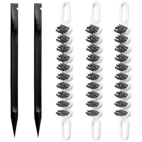 Domthent Cleaning Brush Set,3PCS Bendable Cleaning Brush and 2PCS Plastic Scraper Crevice Cleaning Tool,Multifunctional Crevice Cleaning Brush for Clean Crevices and Curved Edge (1) Cover