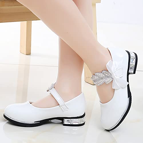 Girls Dress Shoes for Girls Wedding Bowknot Girl Shoes Princess Party School Shoes Low Heel for Toddler Sandal Size 54