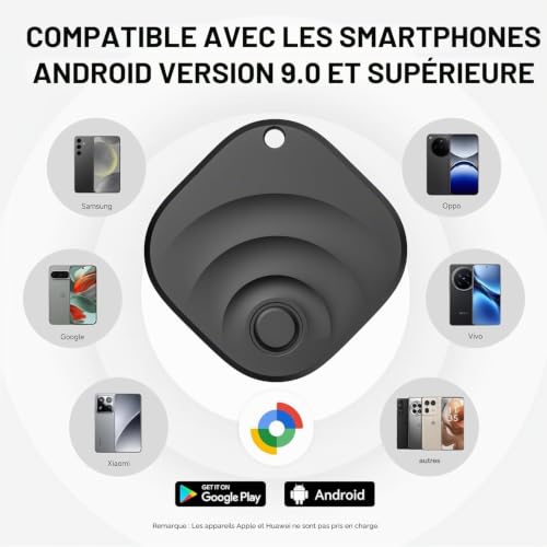 Reyke Smart Tag, Compatible avec Google Find Hub, Android, Noir, Lot de 4 – vue 7