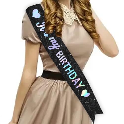 Image of Vuzvuv It's My Birthday Birthday Sash, Glitter Birthday Sash with Foil Letters Birthday Party Decor for Women, Girls